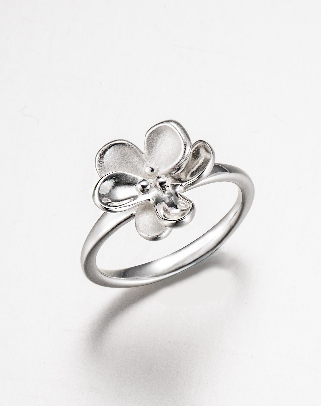 爆卖款 雪绒花 喷砂时尚纯银戒指