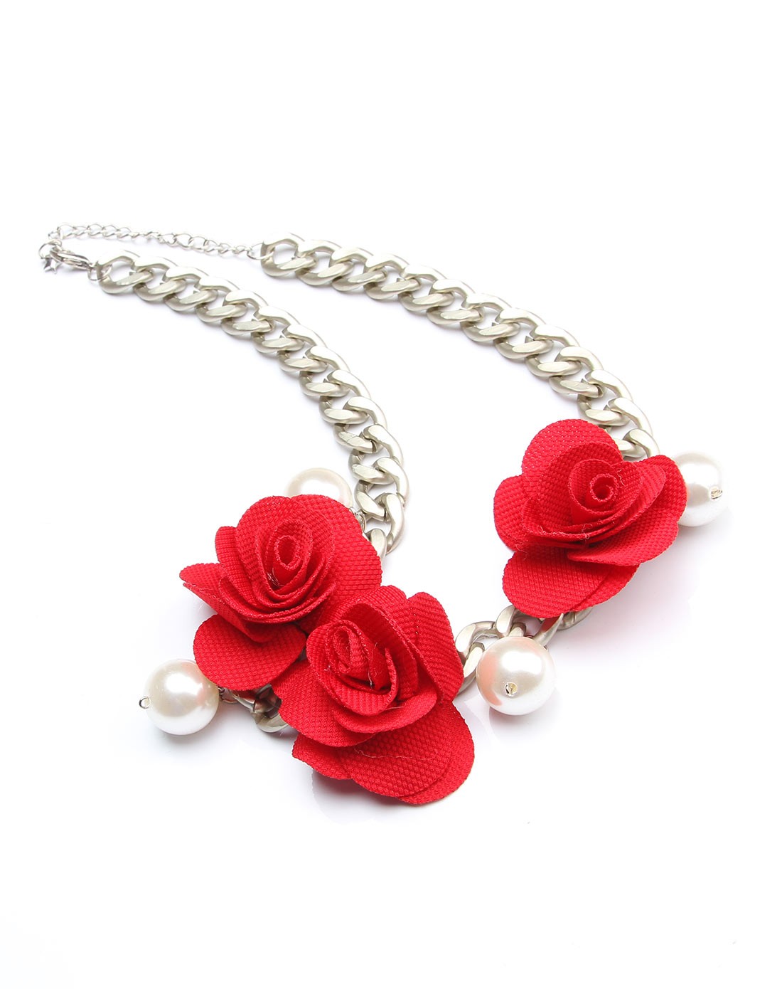 时尚炫红山茶花项链