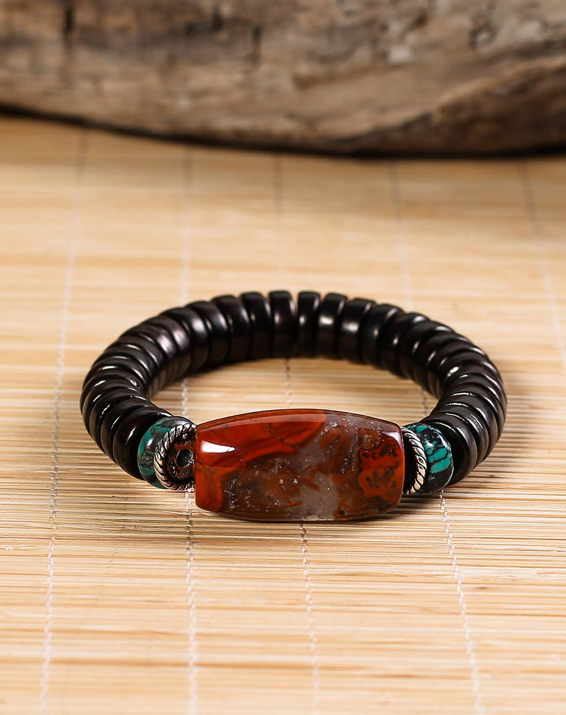 天然红缟·藏式天然战国红手串(附证书)