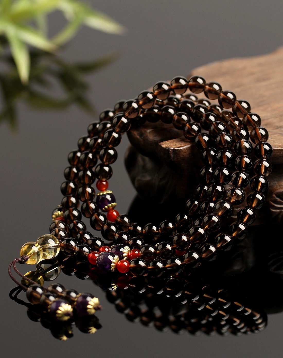 3a级天然茶水晶时尚款手链附证书