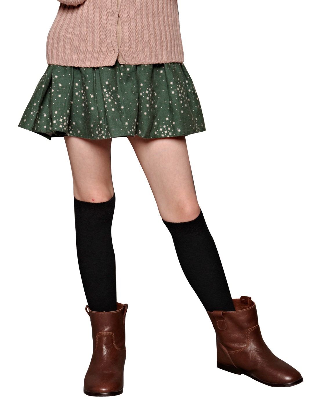 【二件起售】黑色半高直筒袜