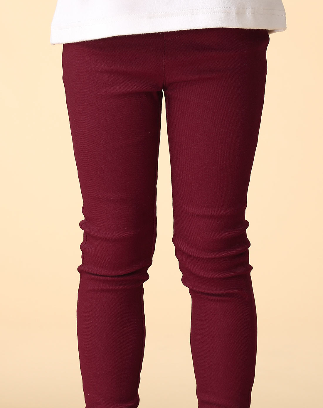 女童春季枣红裤子