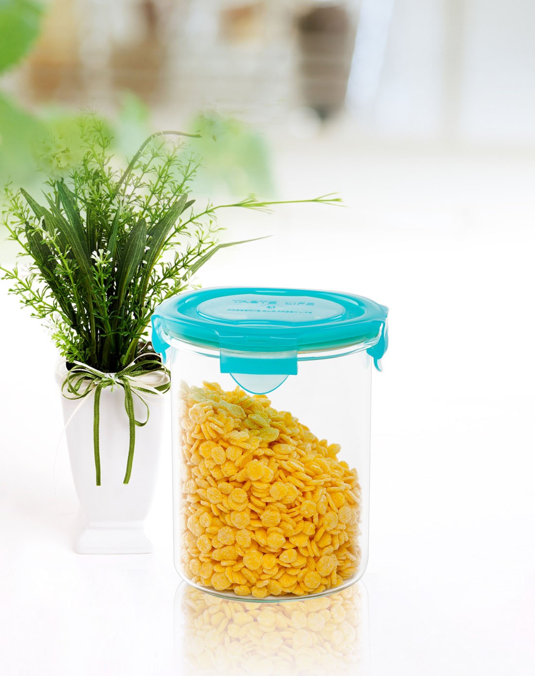 高级时尚嘉禾高硼硅耐热玻璃储藏罐1200ml