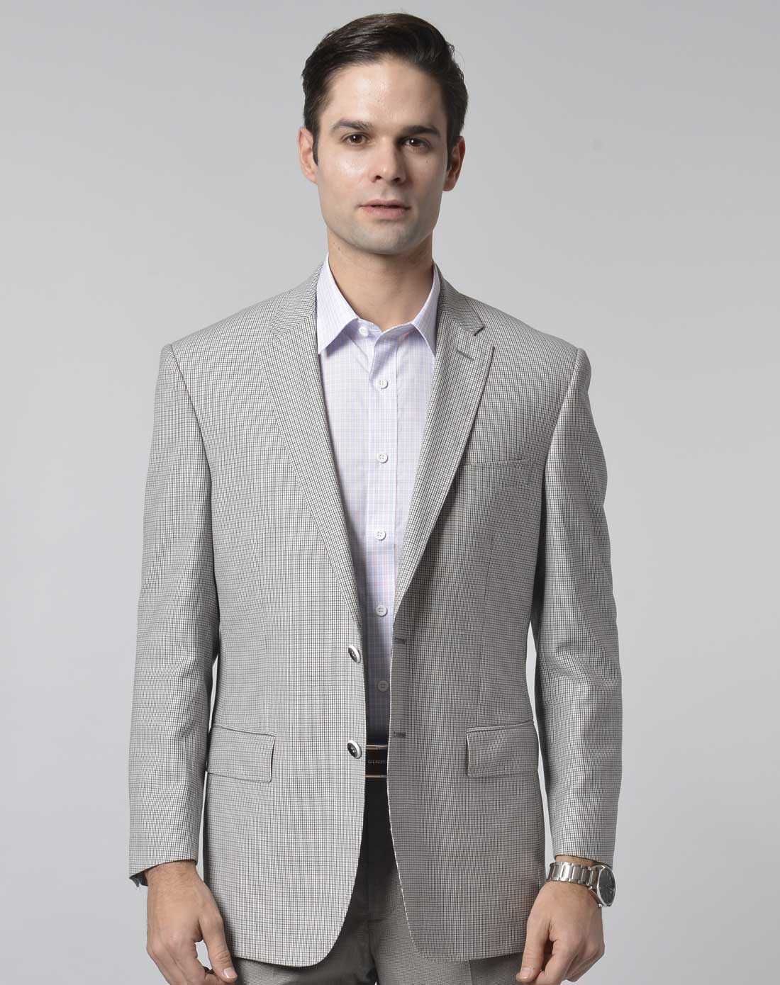 乔治白giuseppe绿黑小格纹休闲西服gg110036_唯品会