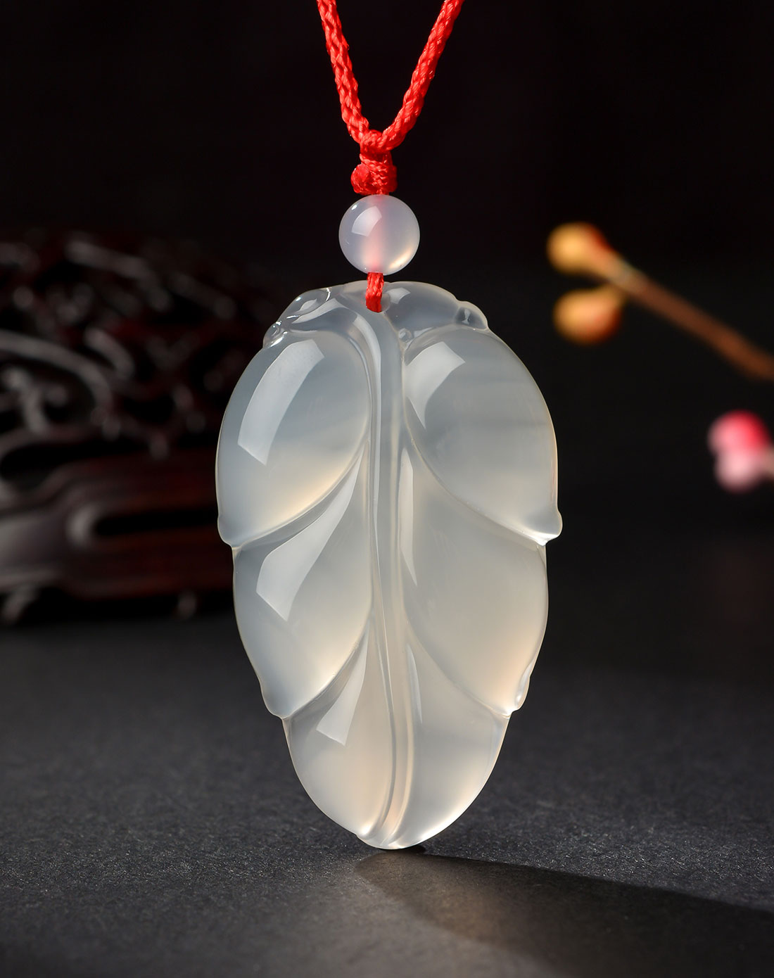 冰种玉髓金枝玉叶吊坠