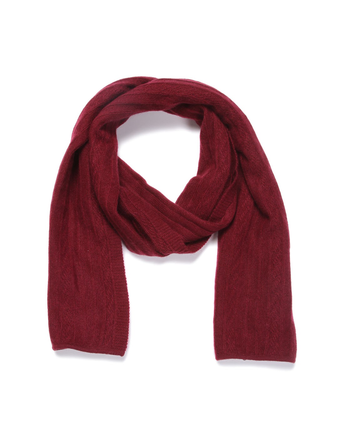 男款暗红色时尚百搭100%山羊绒围巾