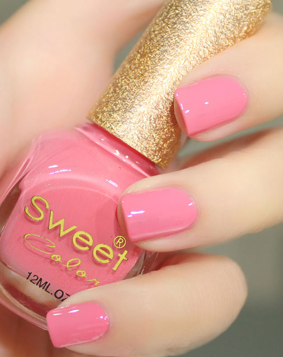 暖粉色漆光实色系列指甲油 12ml