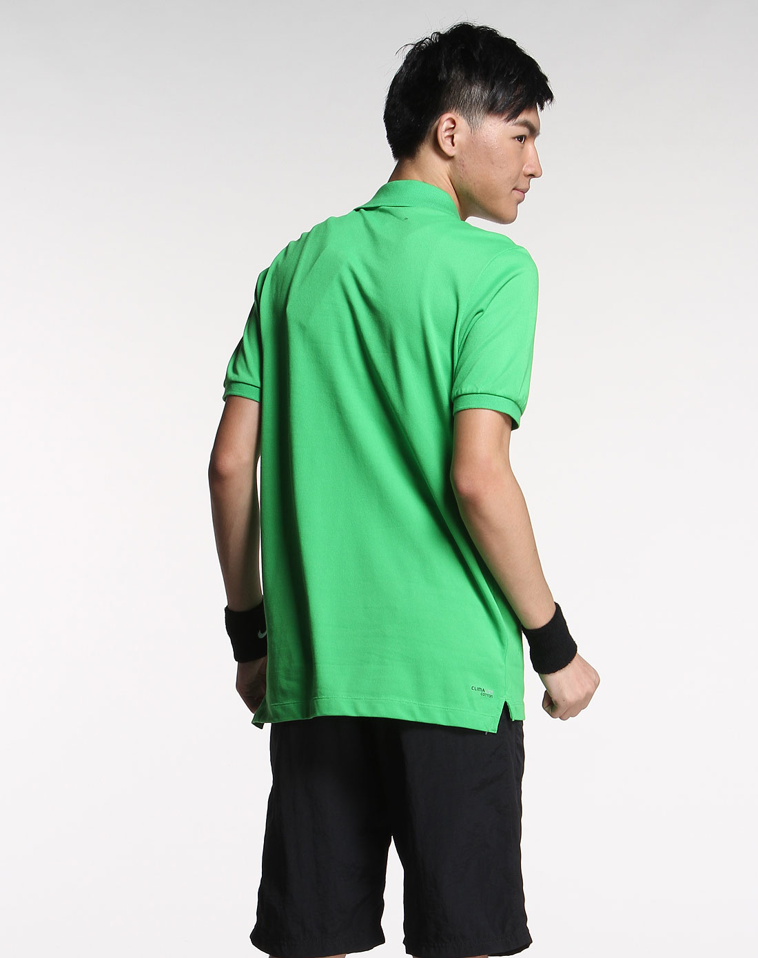 阿迪达斯adidas男装专场-男款绿色翻领短袖t恤