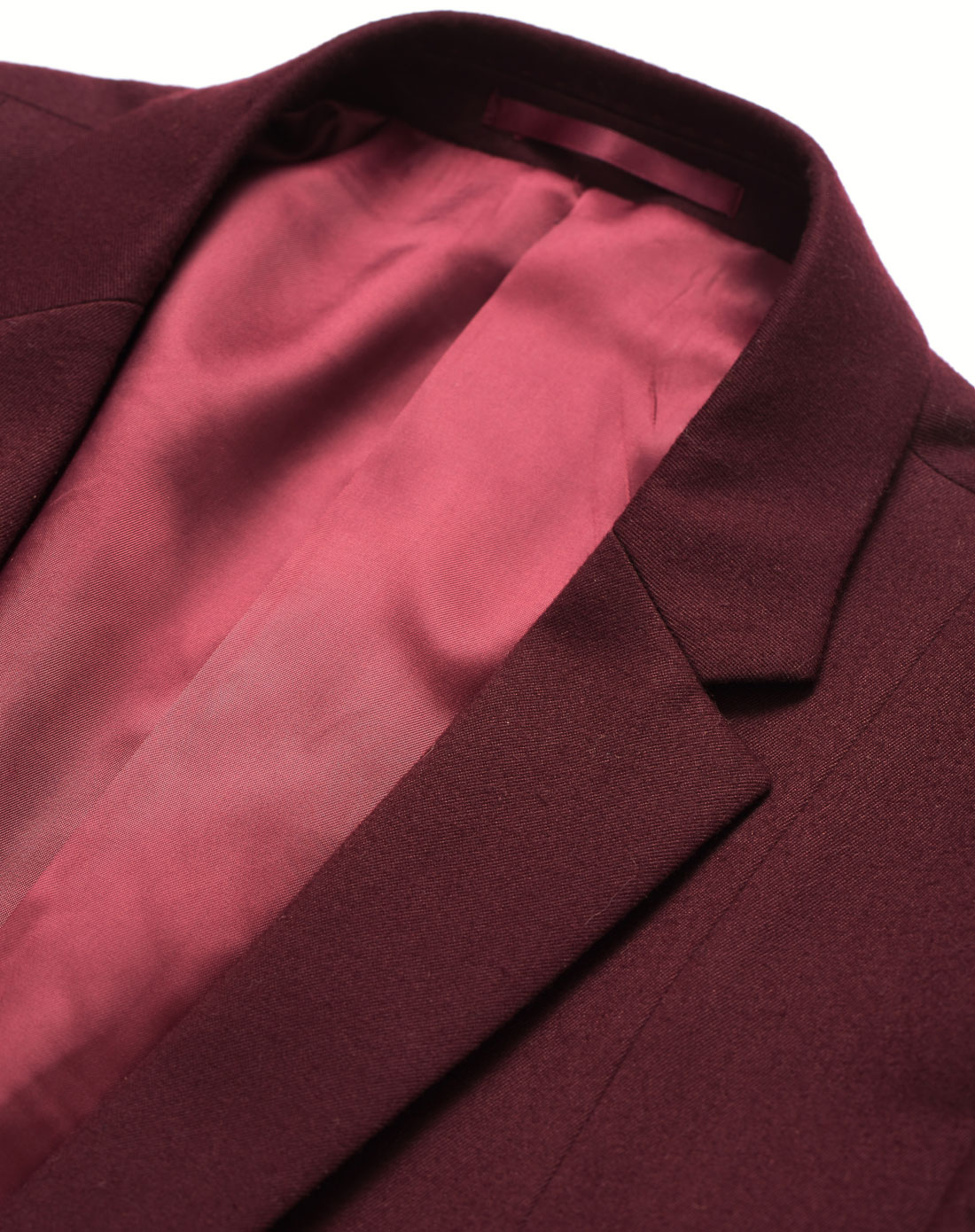 枣红色柔软舒适顺滑面料翻领西服