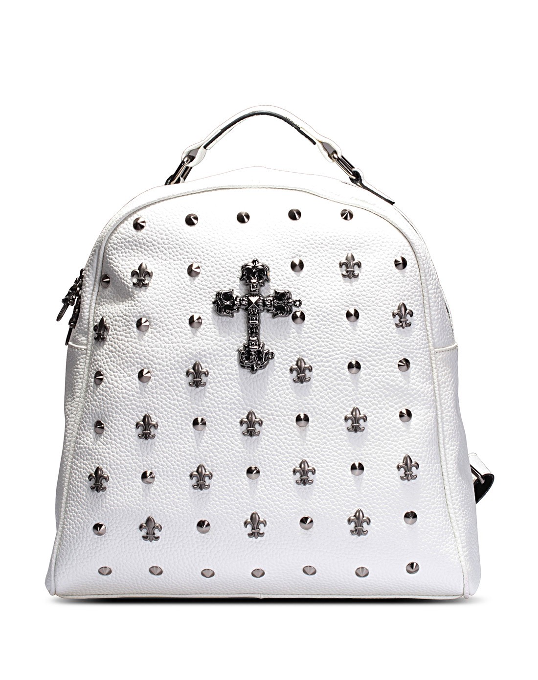 john sutton 时尚铆钉十字架双肩女包