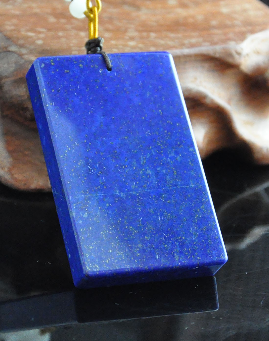 老矿青金石平安无事牌