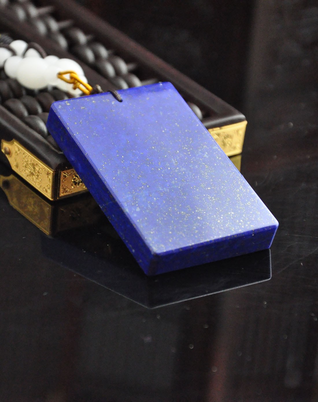 老矿青金石平安无事牌