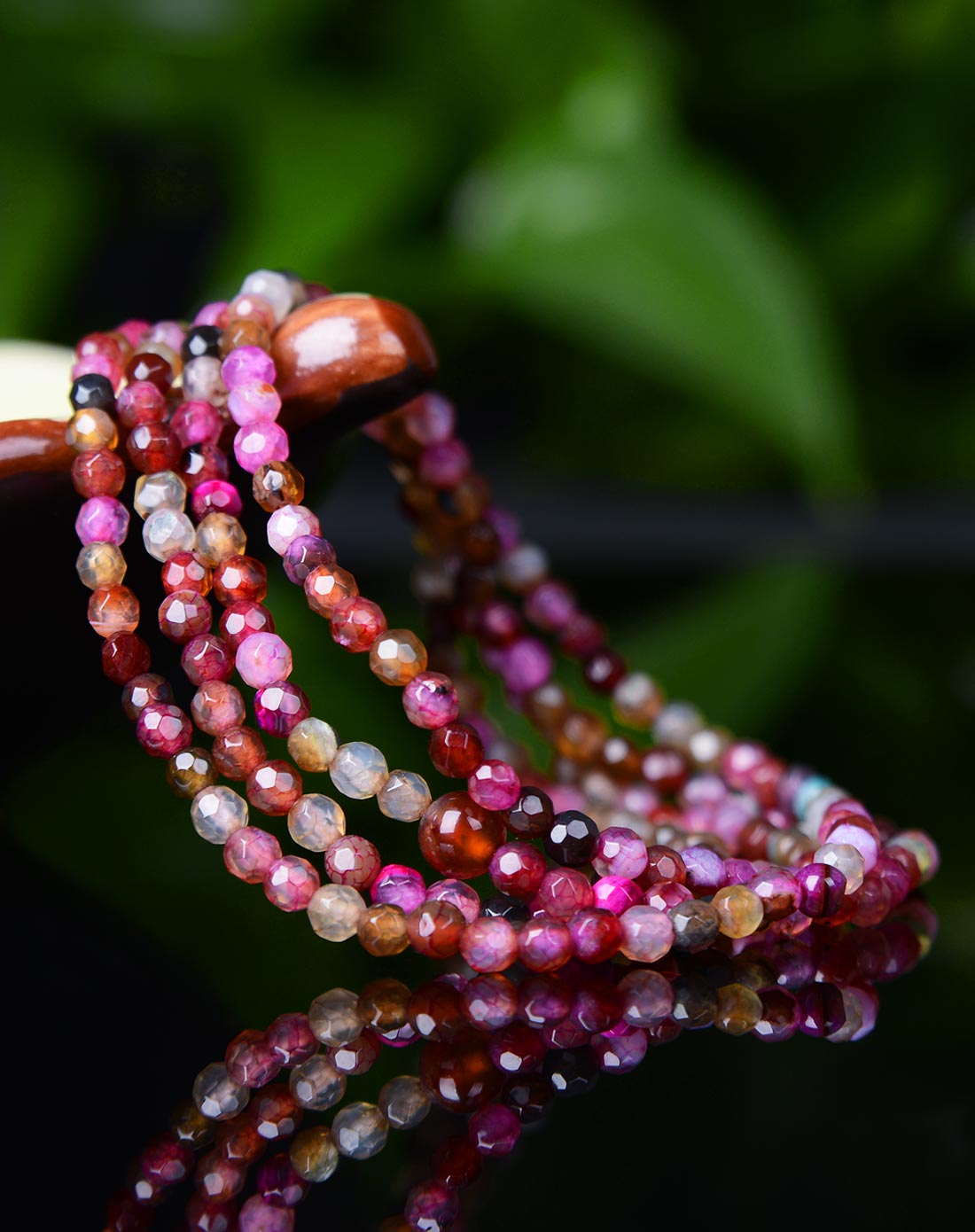 多彩玛瑙之盛夏晚晴多圈手串(附证书)