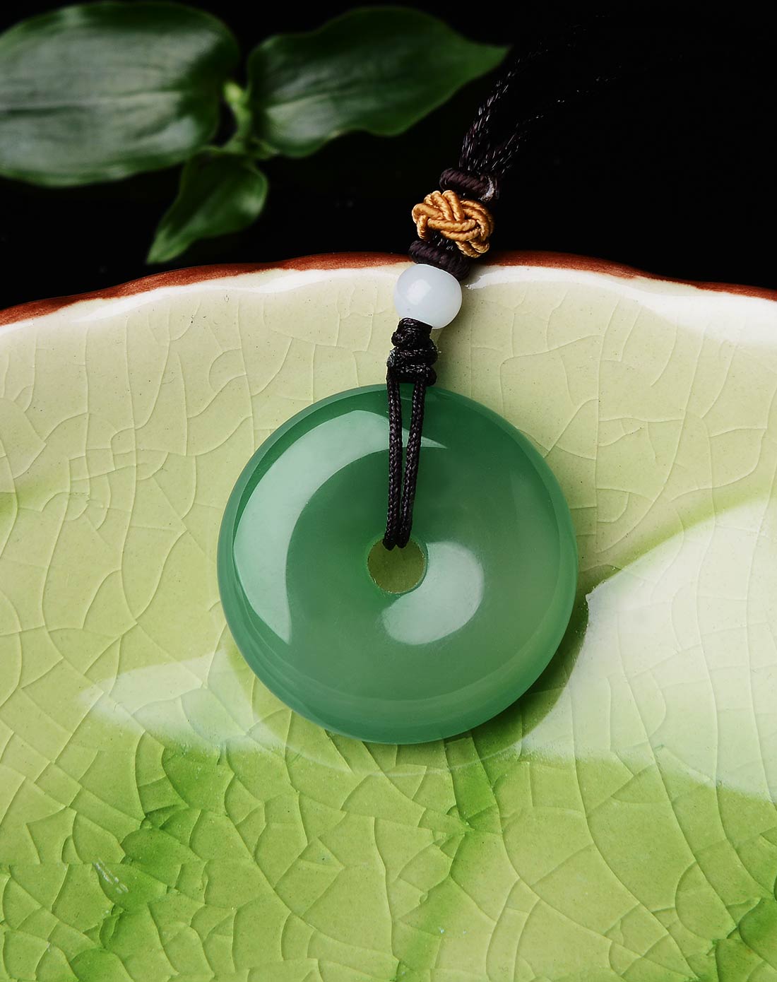 轻纹绿玉髓平安扣吊坠(附证书)