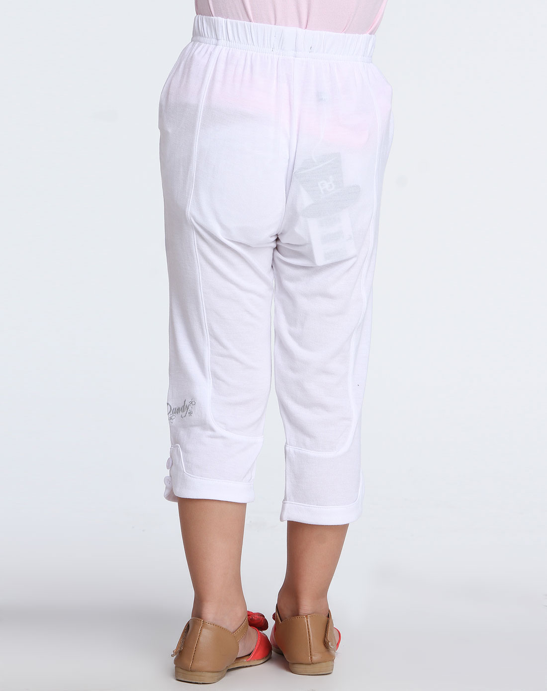 小猪班纳女童白色简约针织七分裤6222300256800_唯品会