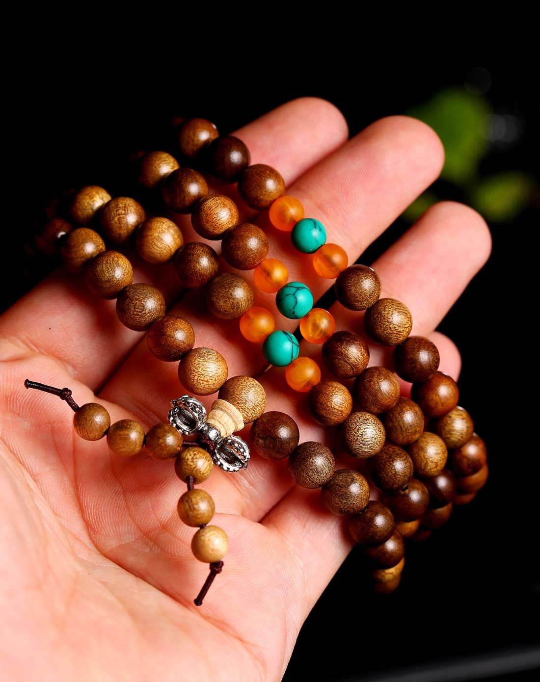 金丝楠108串珠手链8mm