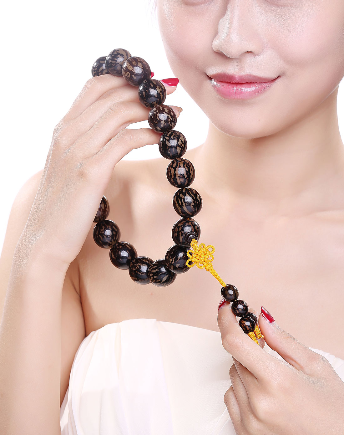 天然超大虎斑花菩提根提珠