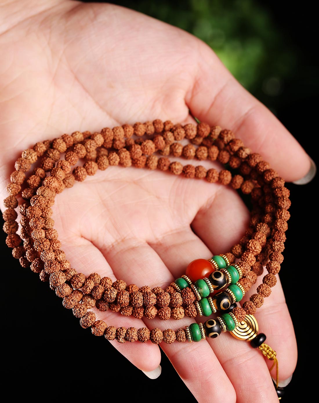 216颗 尼泊尔五瓣小金刚菩提藏饰5mm 绿松石