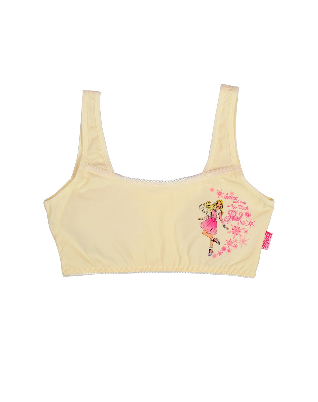 芭比&迪士尼儿童内衣服饰用品芭比 女童黄色背心式发育期专用文胸qbwx