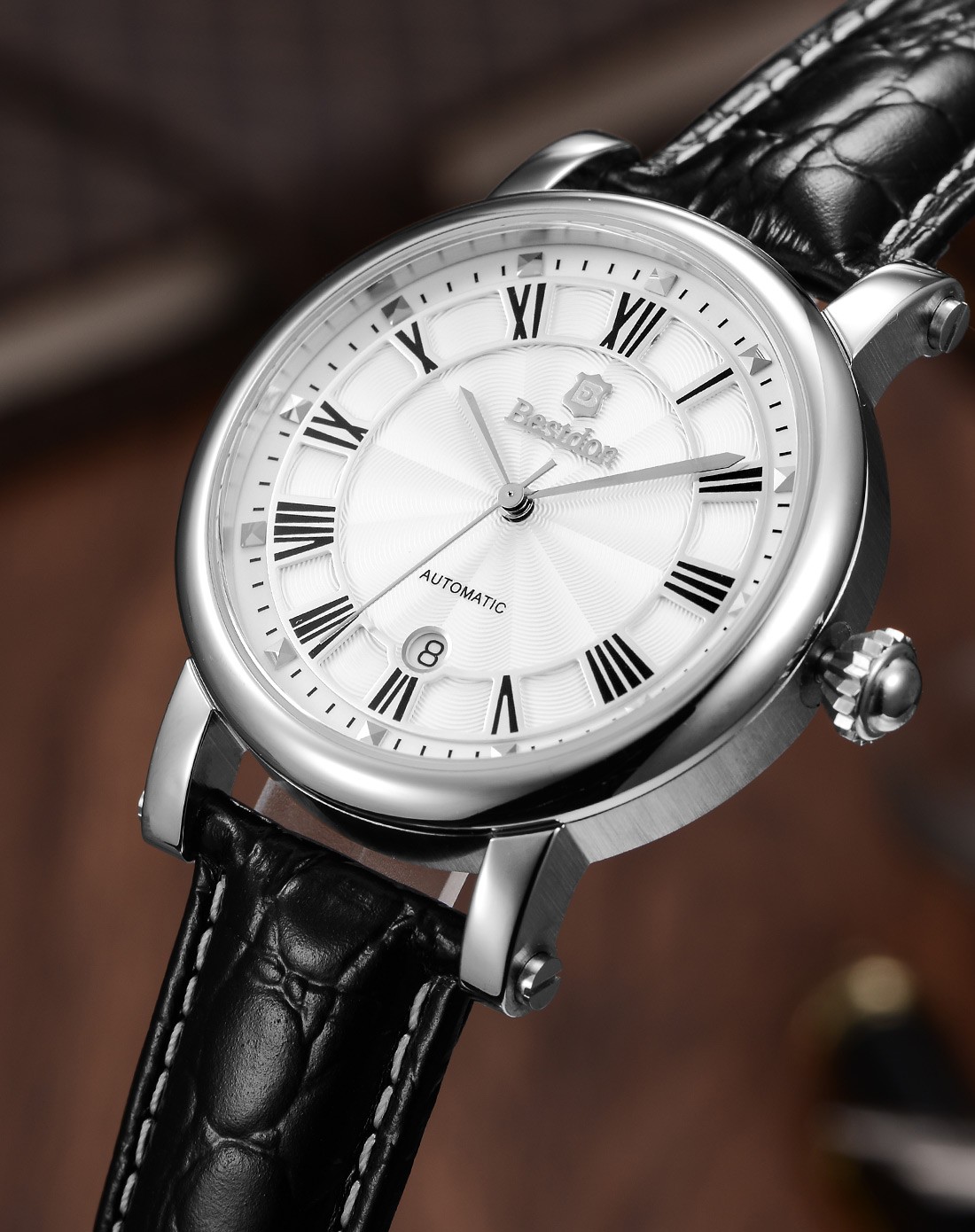 bestdon手表专场 > 男款 休闲经典运动黑皮带机械表