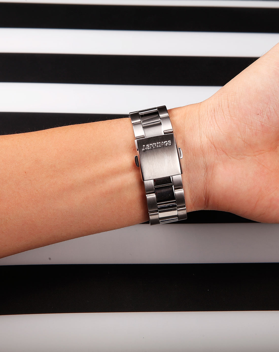 j-springs 精工旗下 男款原装进口炫酷黑表盘机械手表