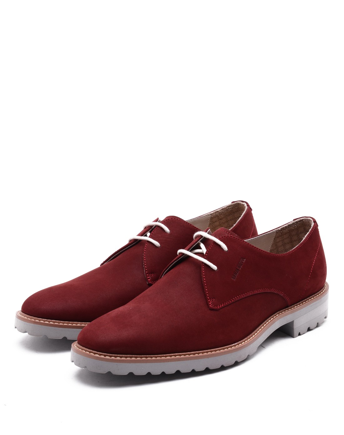 酒红色牛皮商务男鞋