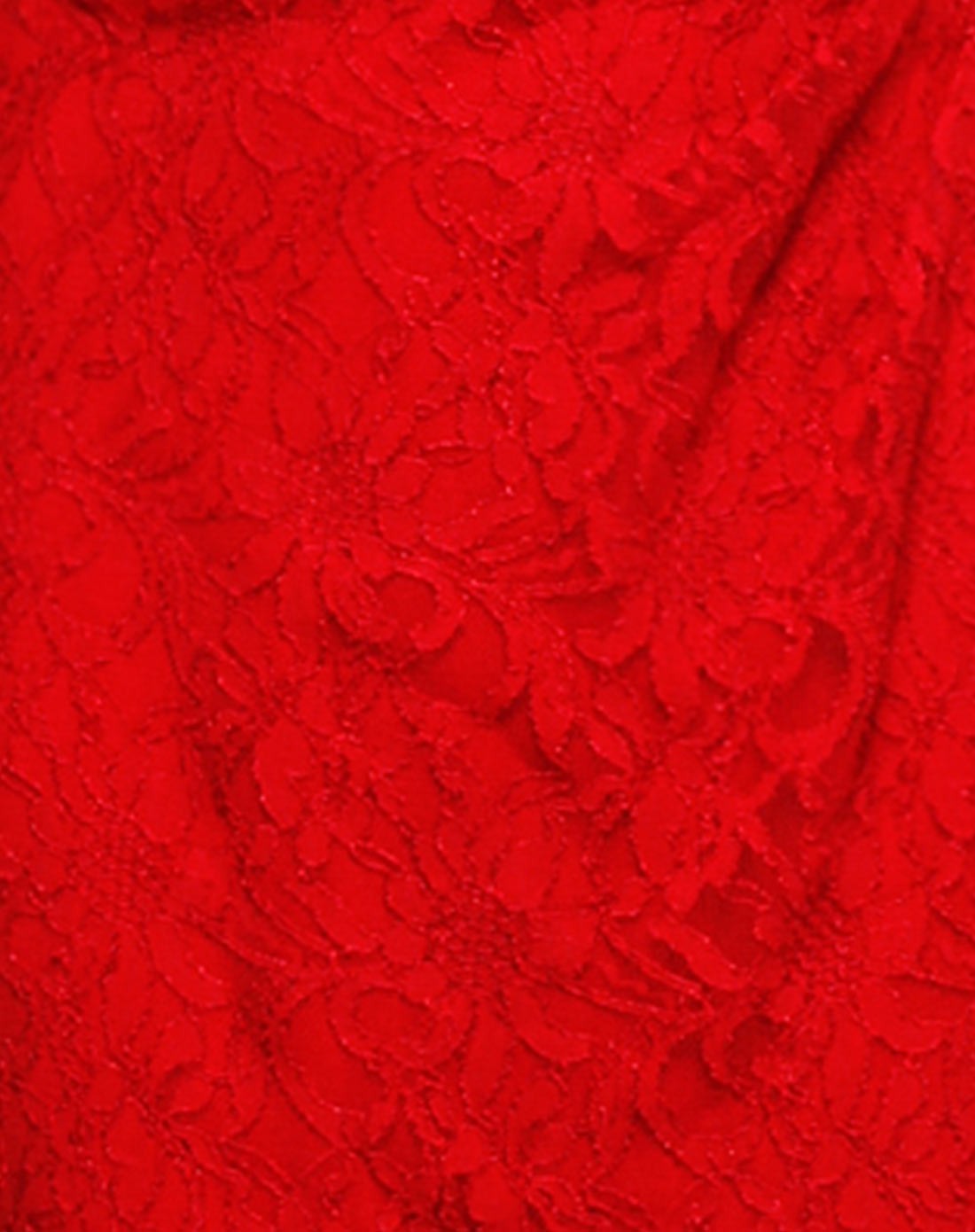 女装深红色蕾丝针织修身连衣裙