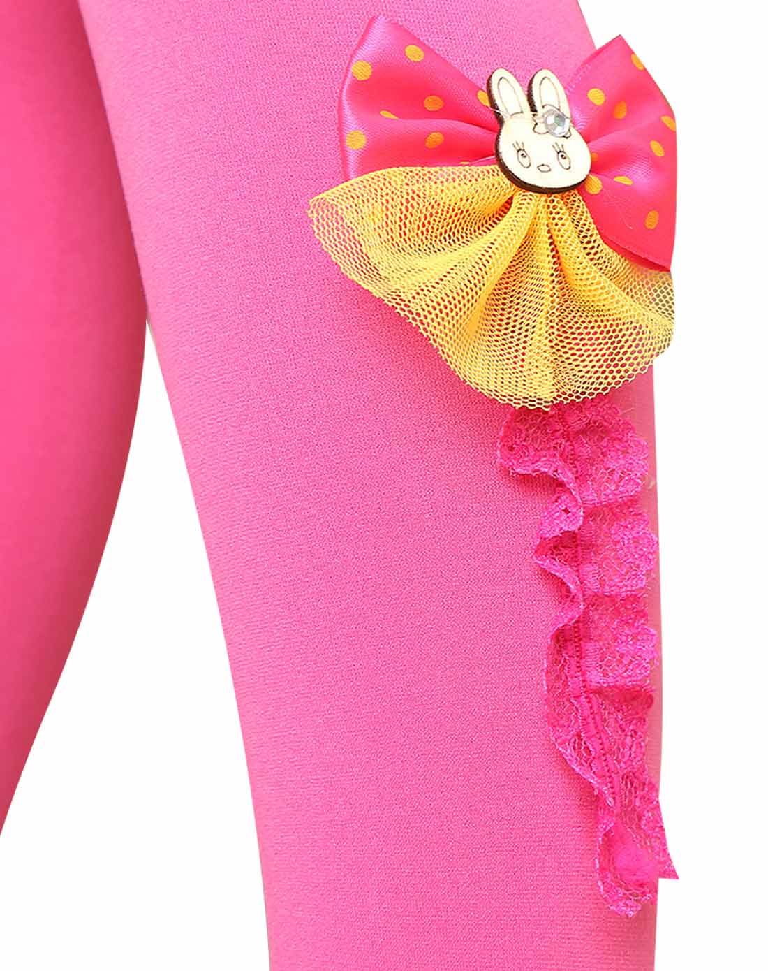 女童混色兔子蕾丝连裤袜3条装