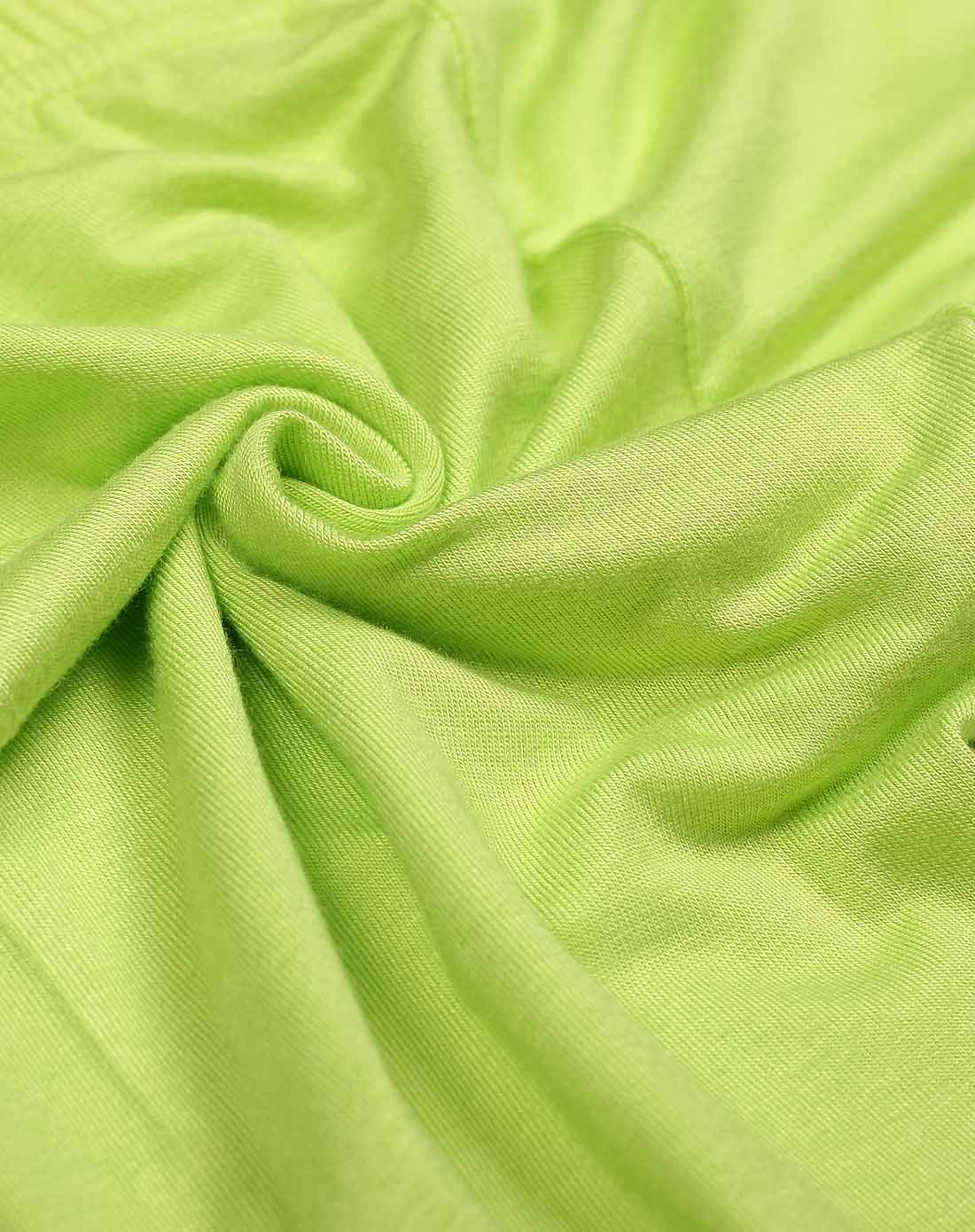 女童荧光绿色针织七分裤