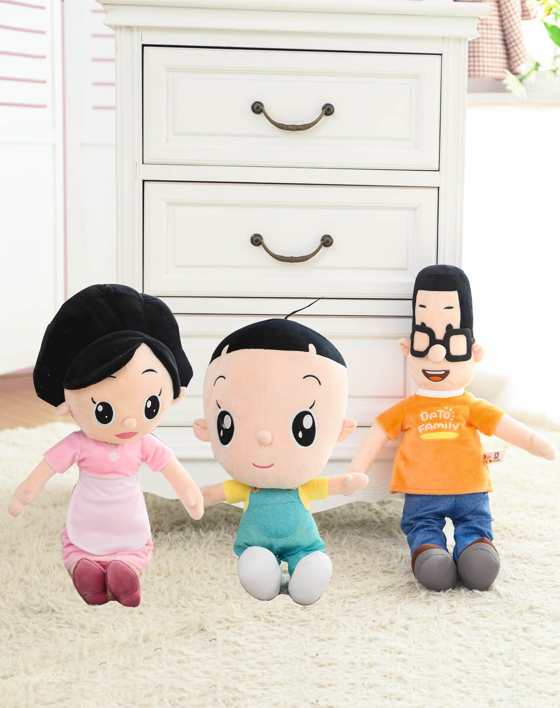中性彩色大头儿子一家三口套装小号