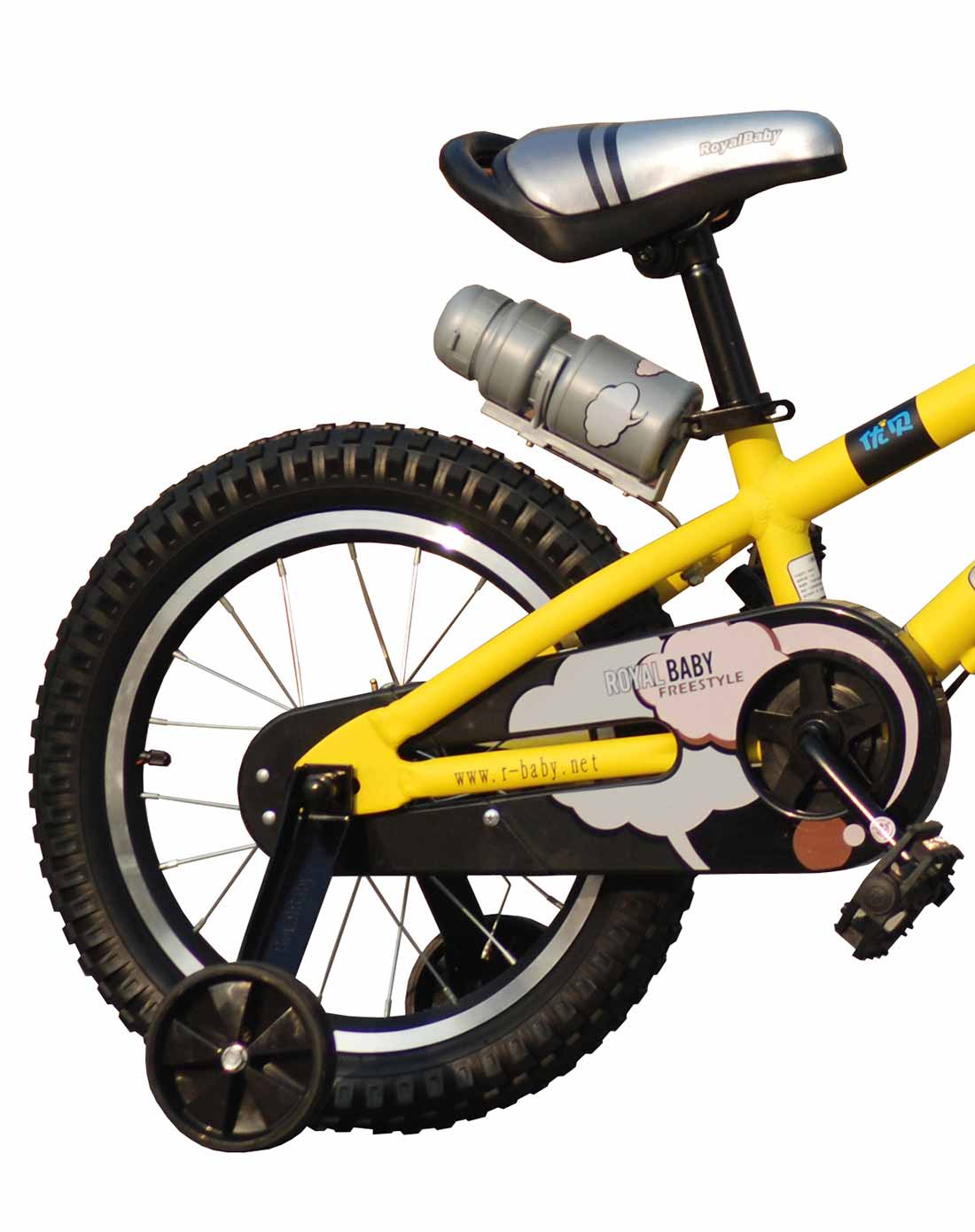 优贝royalbaby儿童自行车爆款专场-优贝-铝合金表演车16寸自行车黄色
