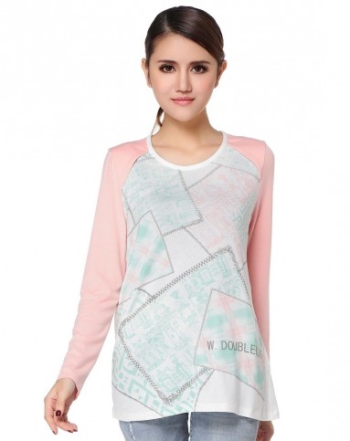 on&on & w. & coiincos女装浅粉色文雅可爱长袖t恤ww4ae208-71_唯品会