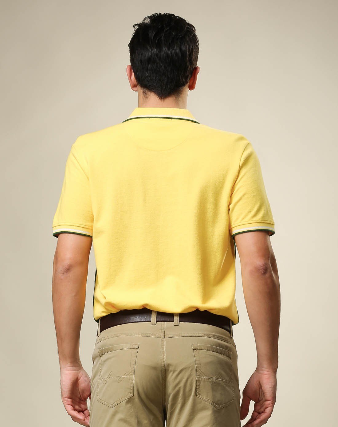 男款黄白绿短袖polo 翻领商务休闲