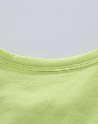 女童荧光绿纯色百搭背心