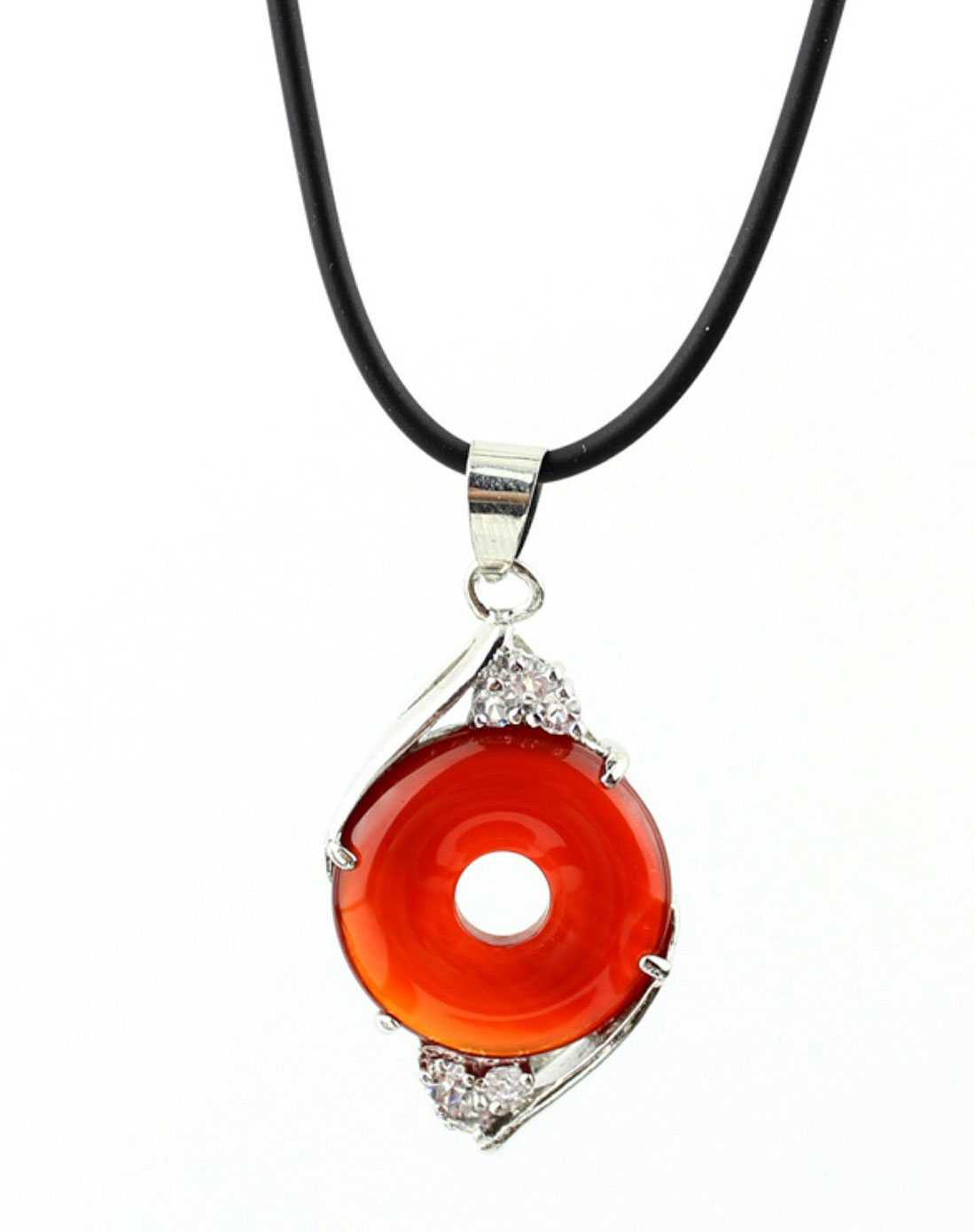 中性红色平安扣s3a级巴西红玛瑙吊坠