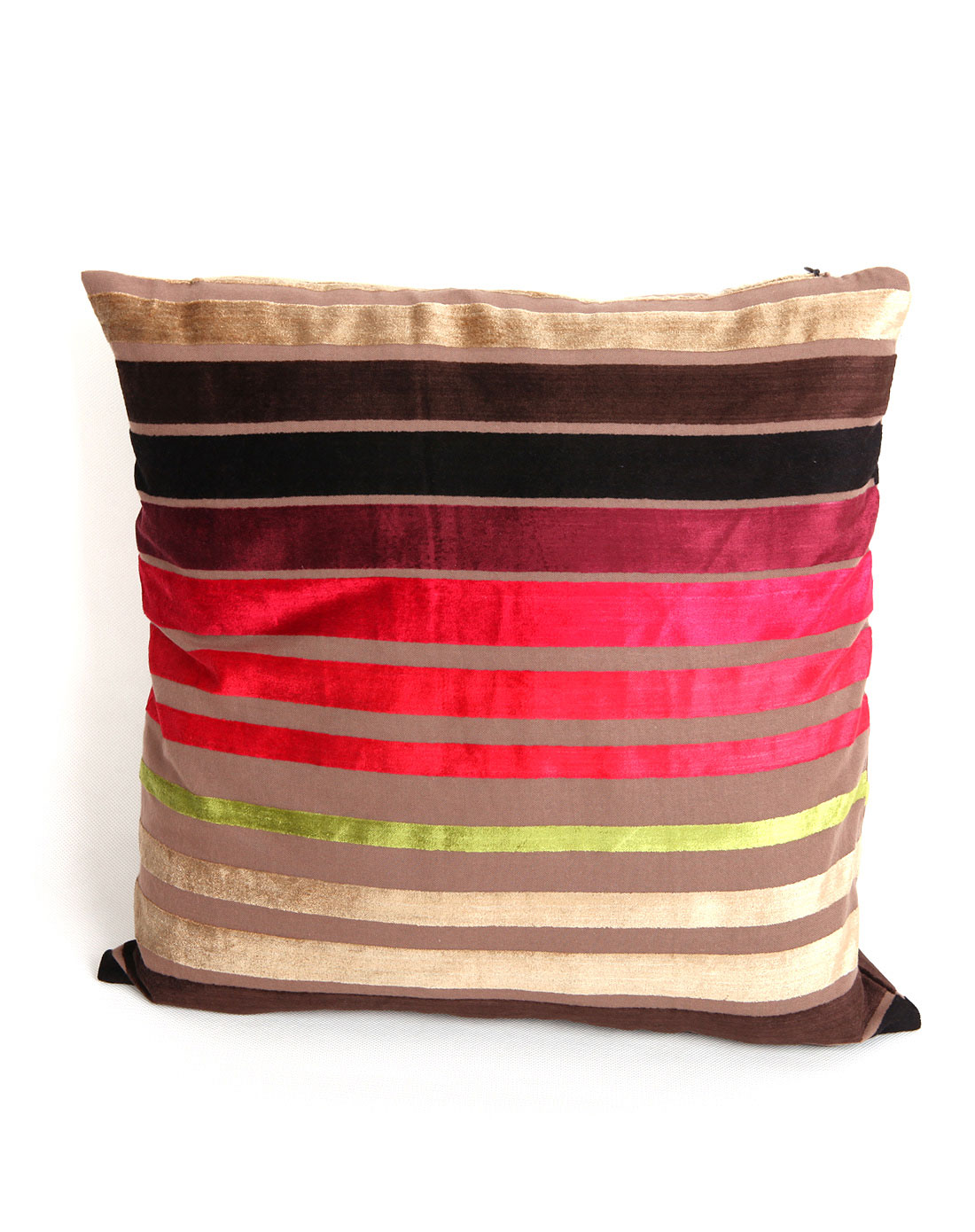 条纹印象双面植绒抱枕(红色)