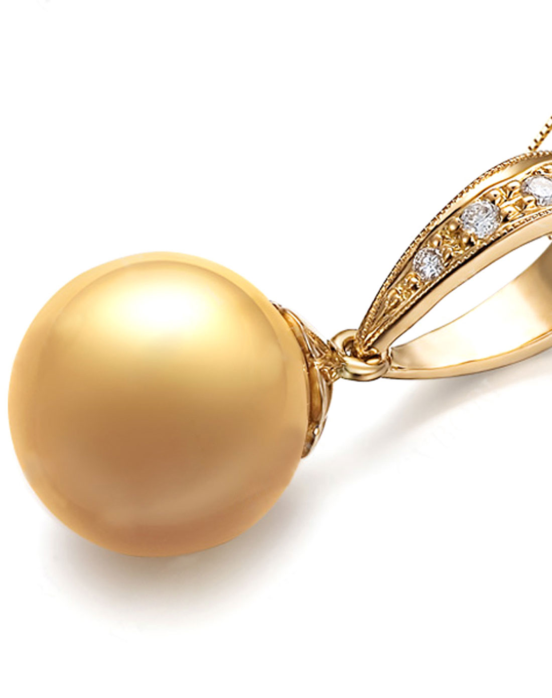 黄18k金南洋金珍珠吊坠