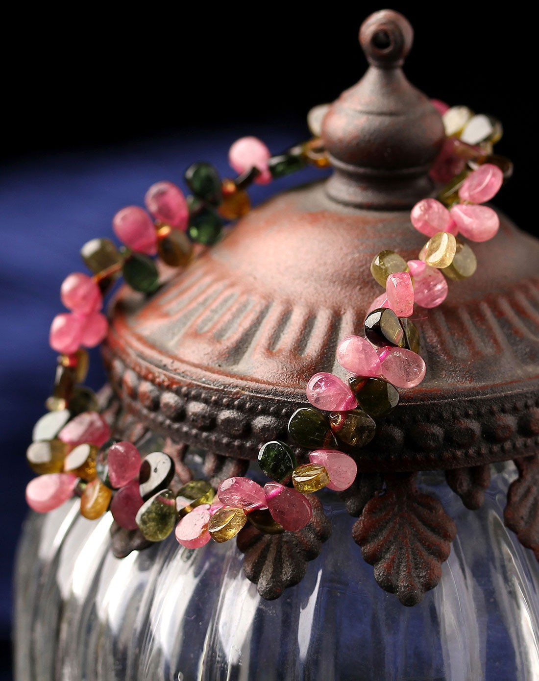 2a级天然碧玺花片手链附证书