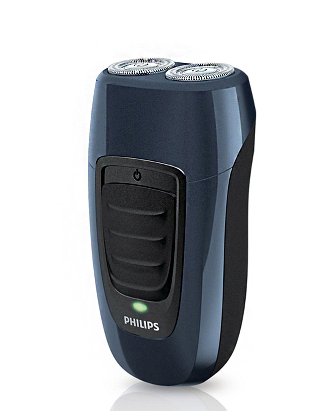 > 蓝色干电式双刀头剃须刀