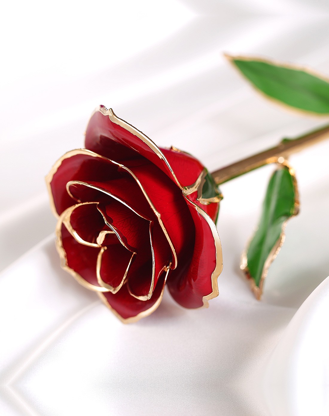 24k镀金玫瑰花摆件 永生玫瑰