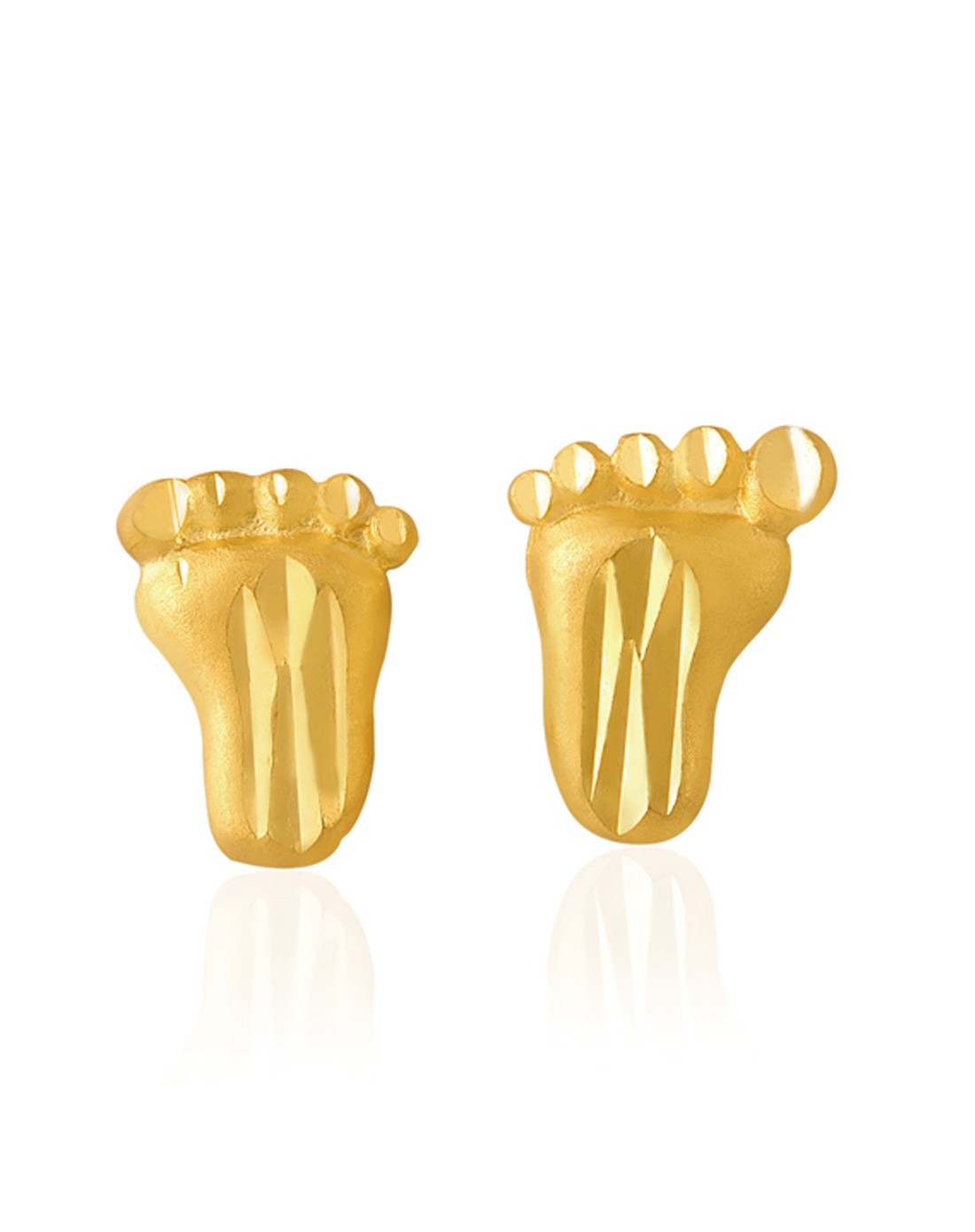 千足金可爱脚丫耳钉1.97克