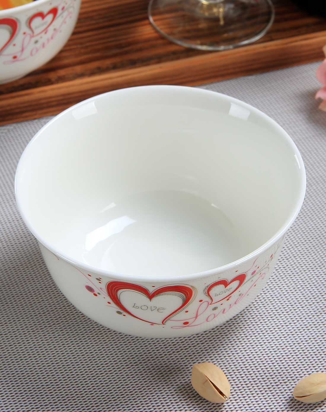 中式餐具-心心相印-6头4.5寸米饭碗