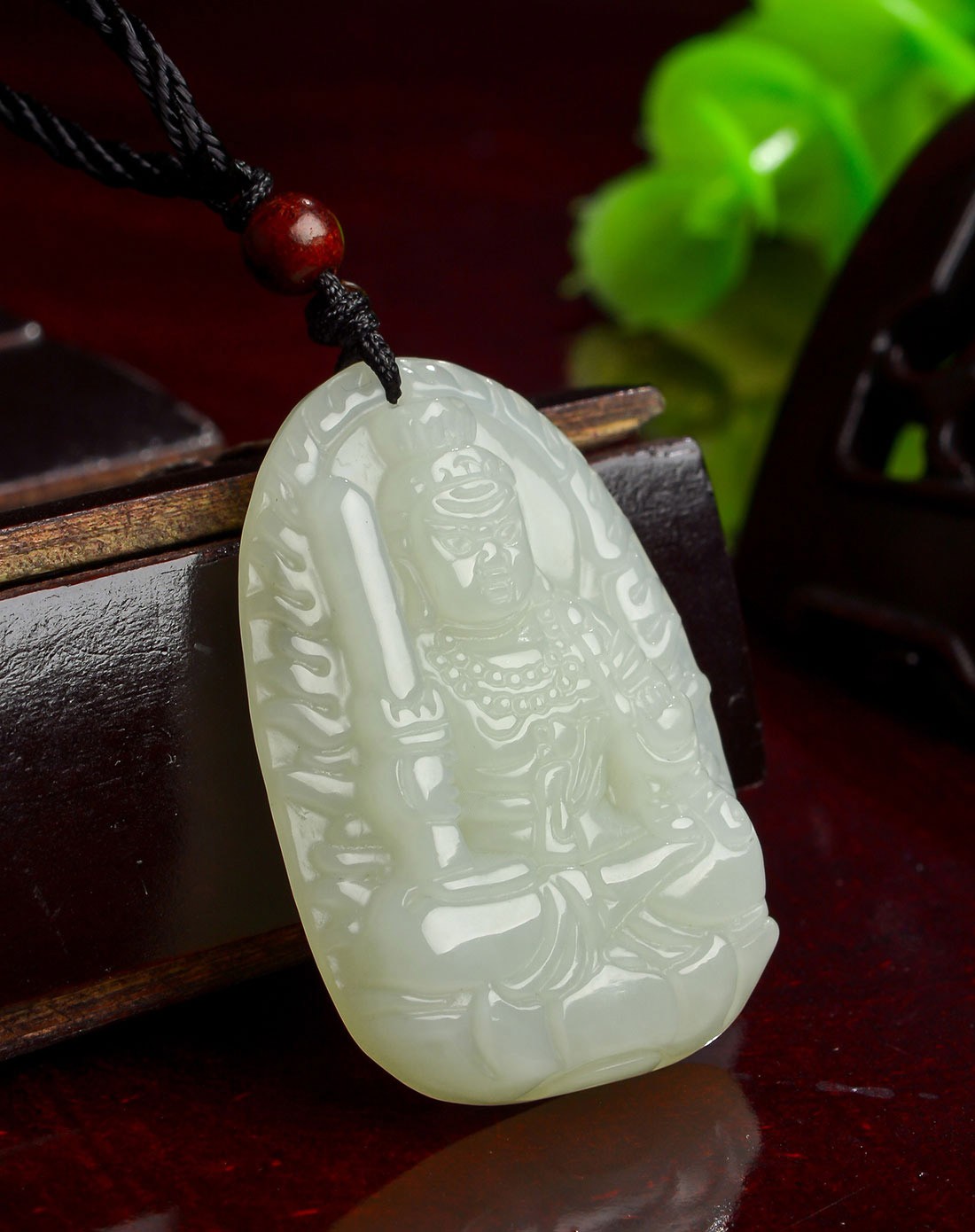 生肖鸡守护神不动尊菩萨天然和田玉吊坠