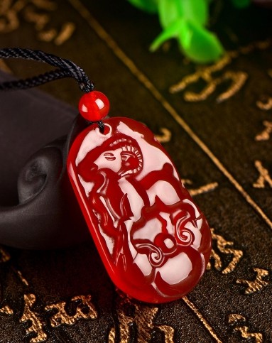 护身红玛瑙生肖羊吊坠