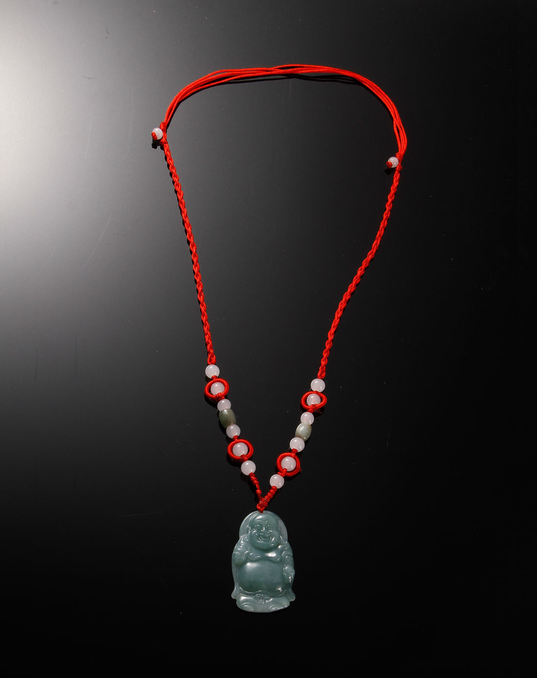 > 中性浅绿色翡翠站佛吊坠项链(附证书)