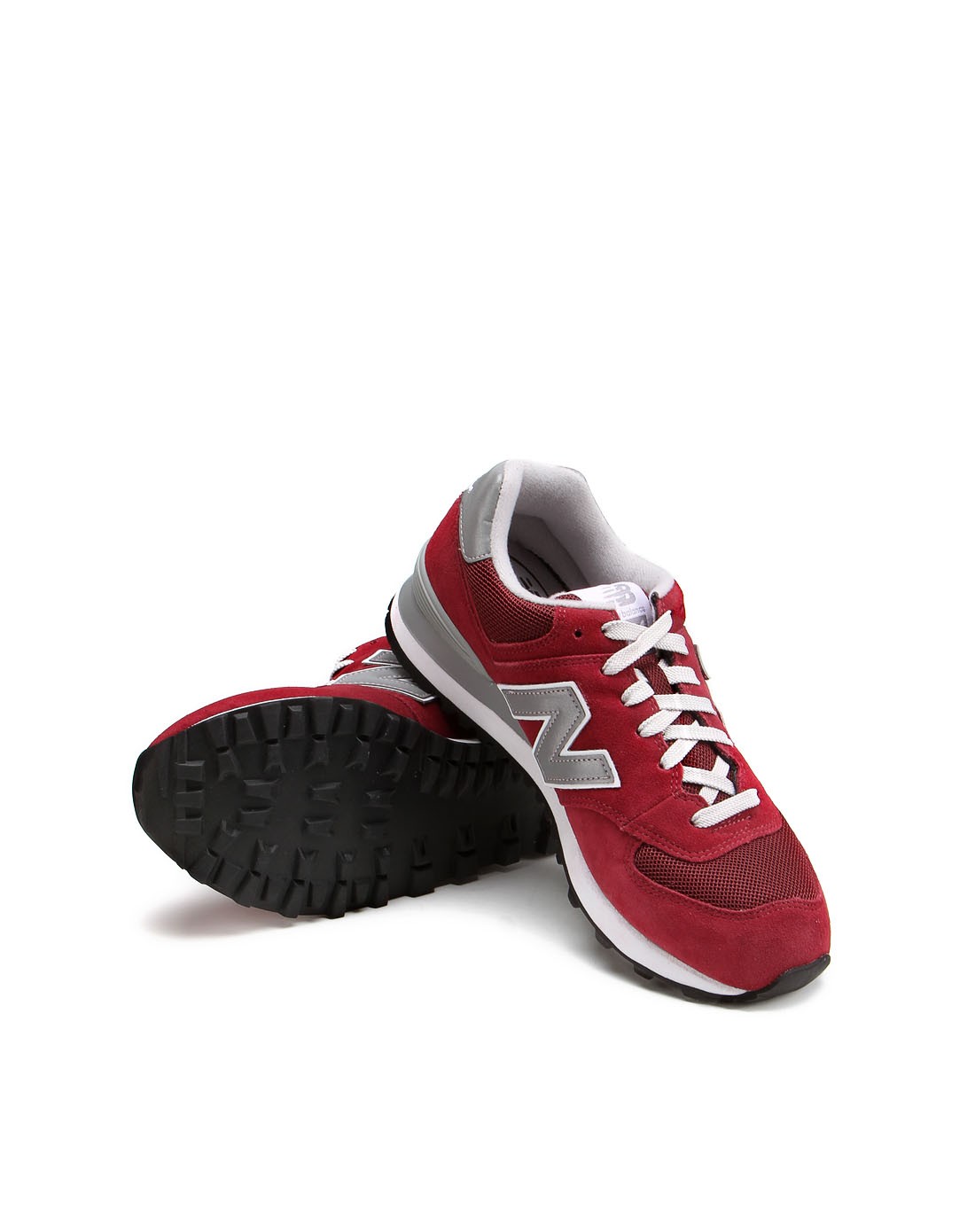 中性款酒红色nb574运动休闲鞋 缓震反光条