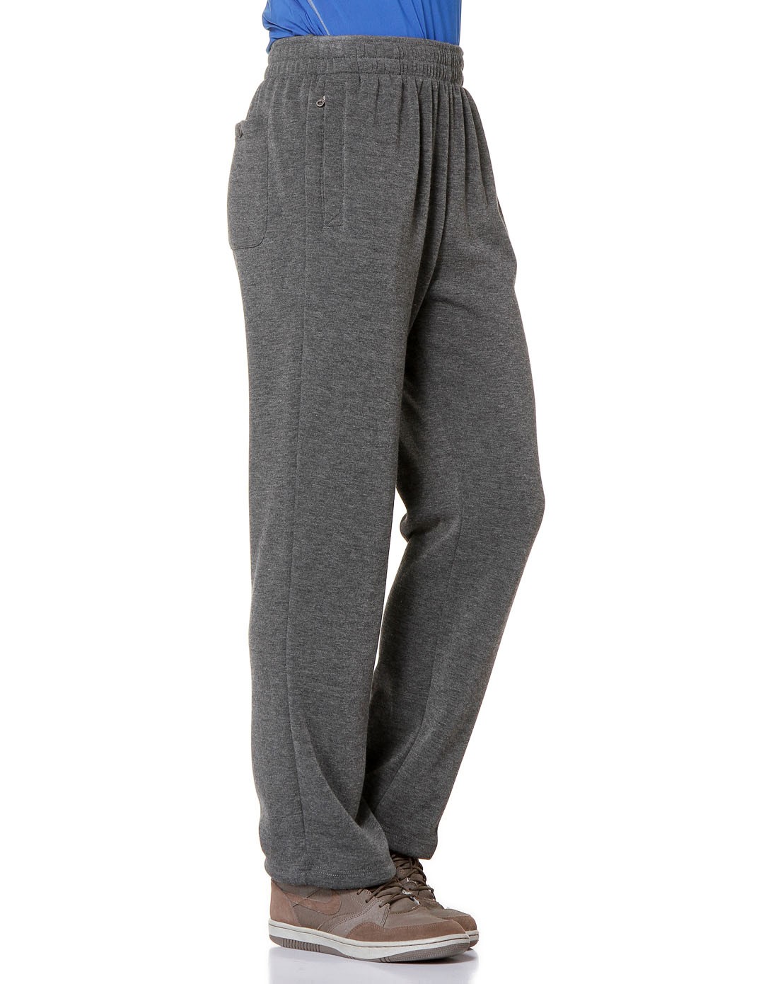 男款深麻灰色针织长裤