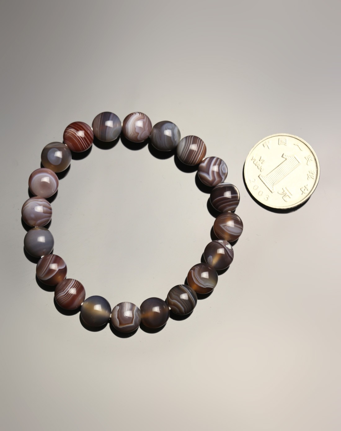 天然3a级波斯玛瑙圆珠手链附证书