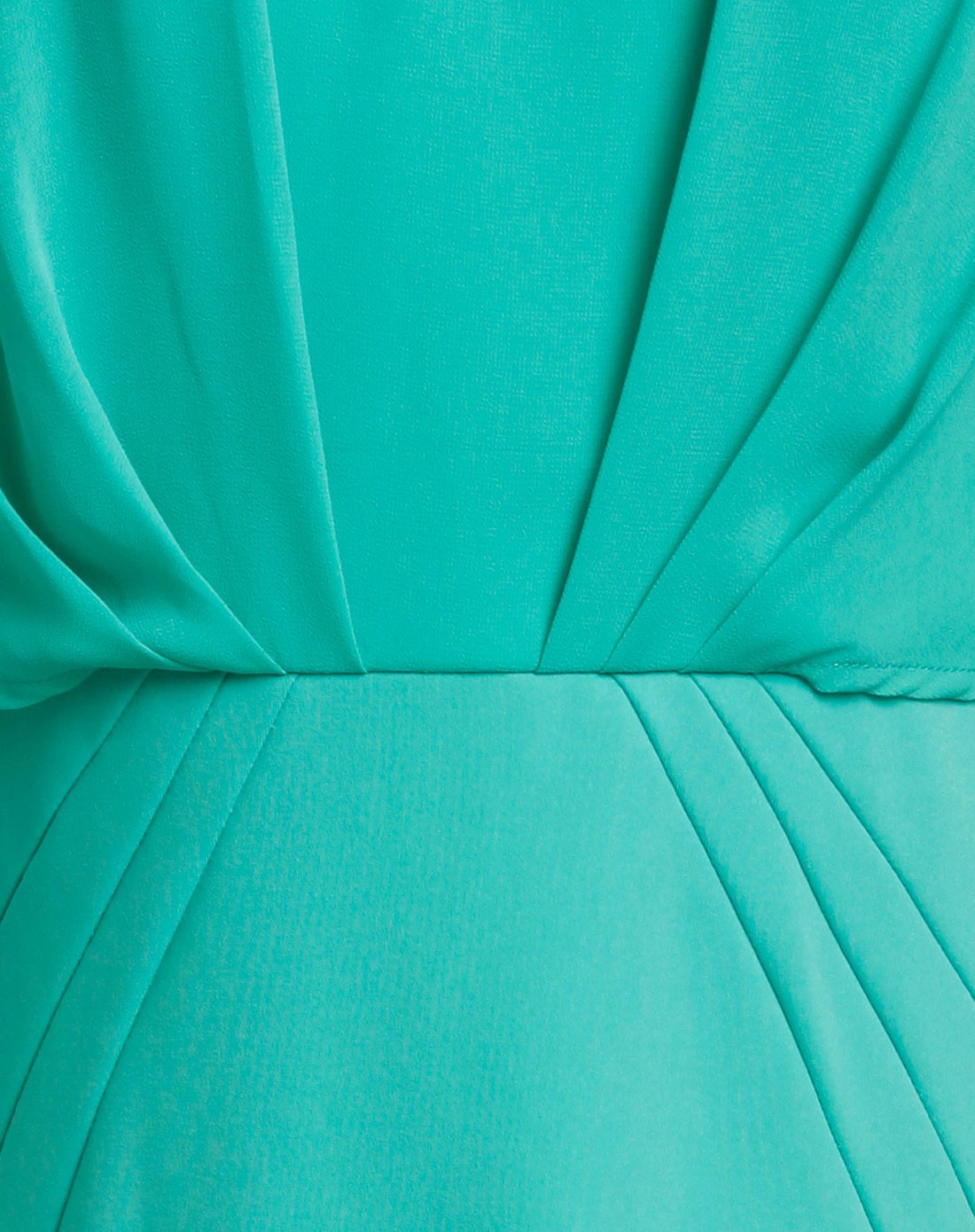 珊瑚绿七分袖雪纺连衣裙