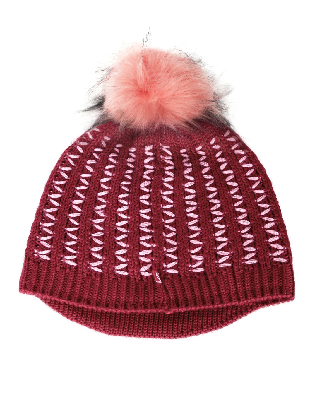 中性酒红有檐帽 时尚保暖